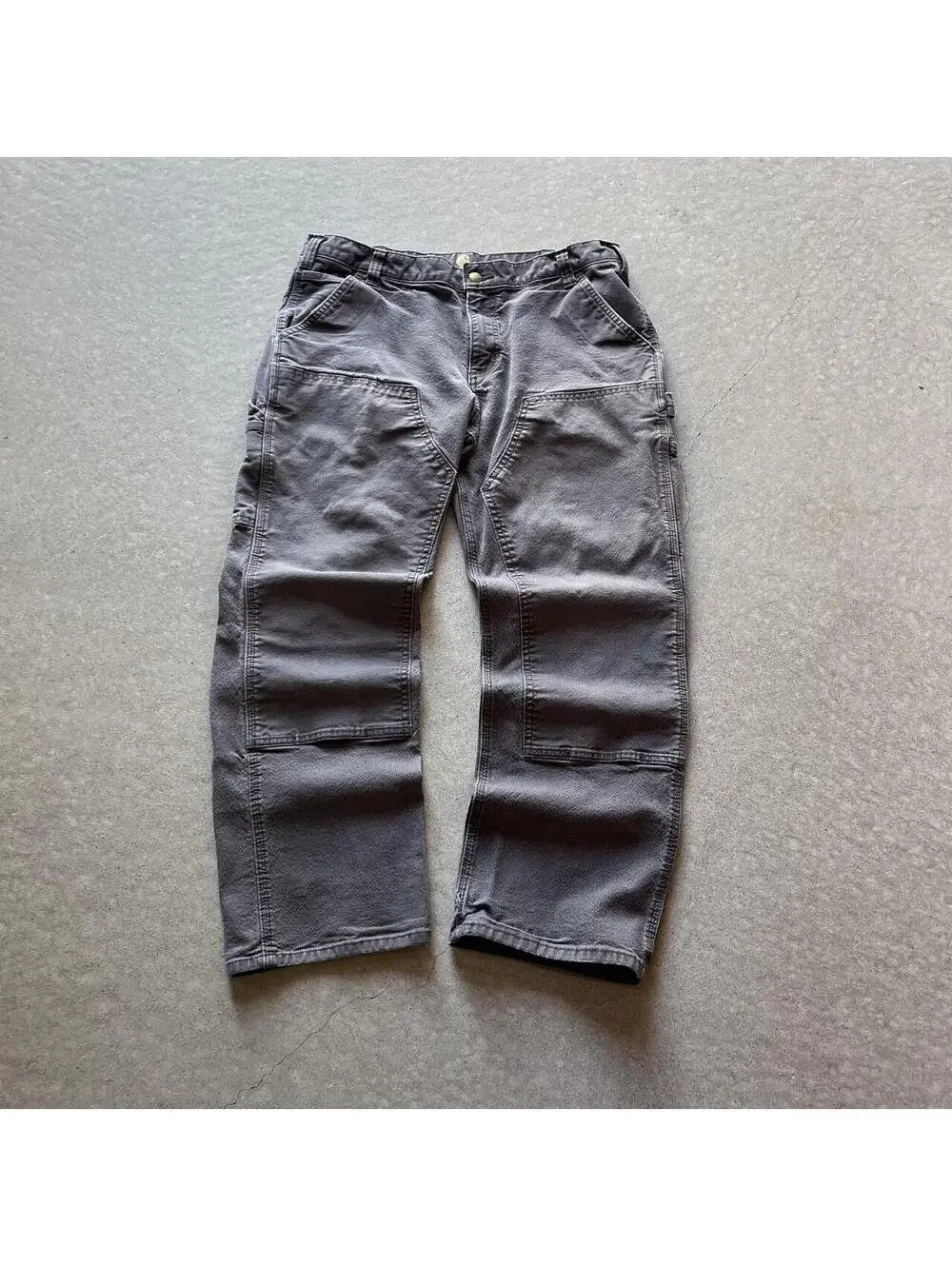 Grey Carhartt Relaxed Fit Double Knee Carpenter Pants